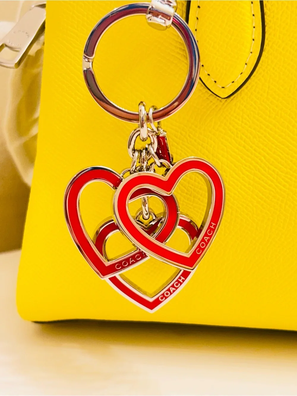 EXTREMELY RARE Coach Y2K Red Heart Keychain/ Bag Charm